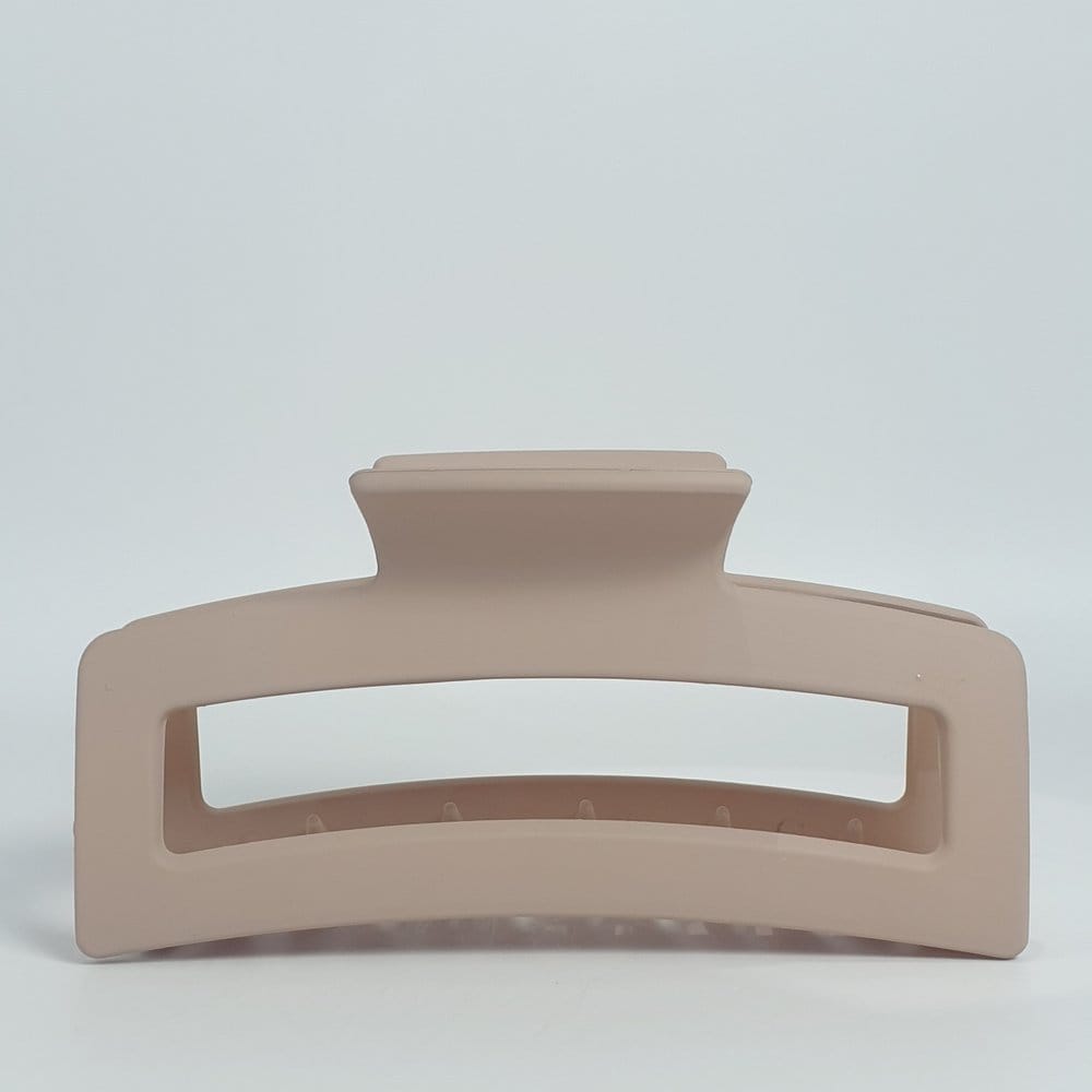 

Domestically produced, sturdy square hair clip (large), matte beige