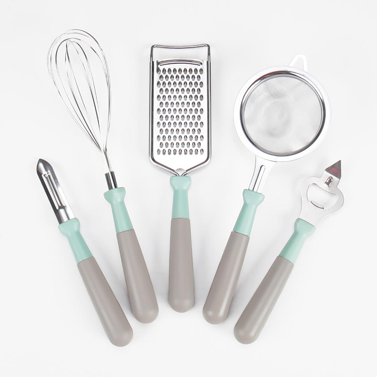 

5pcs Stainless Steel Vegetable Fruit Tools Set Peeling Knife Melon Planer Egg Beater Filter Screen Wire Scraper Kitchen Gadget