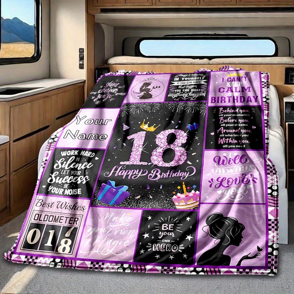 Princess Crown 18Th Birthday Blanket Personalized Name Soft Comfortable Stylish Blanket Car Blanket Perfect For Travel Camping Outdoor Home Suitable