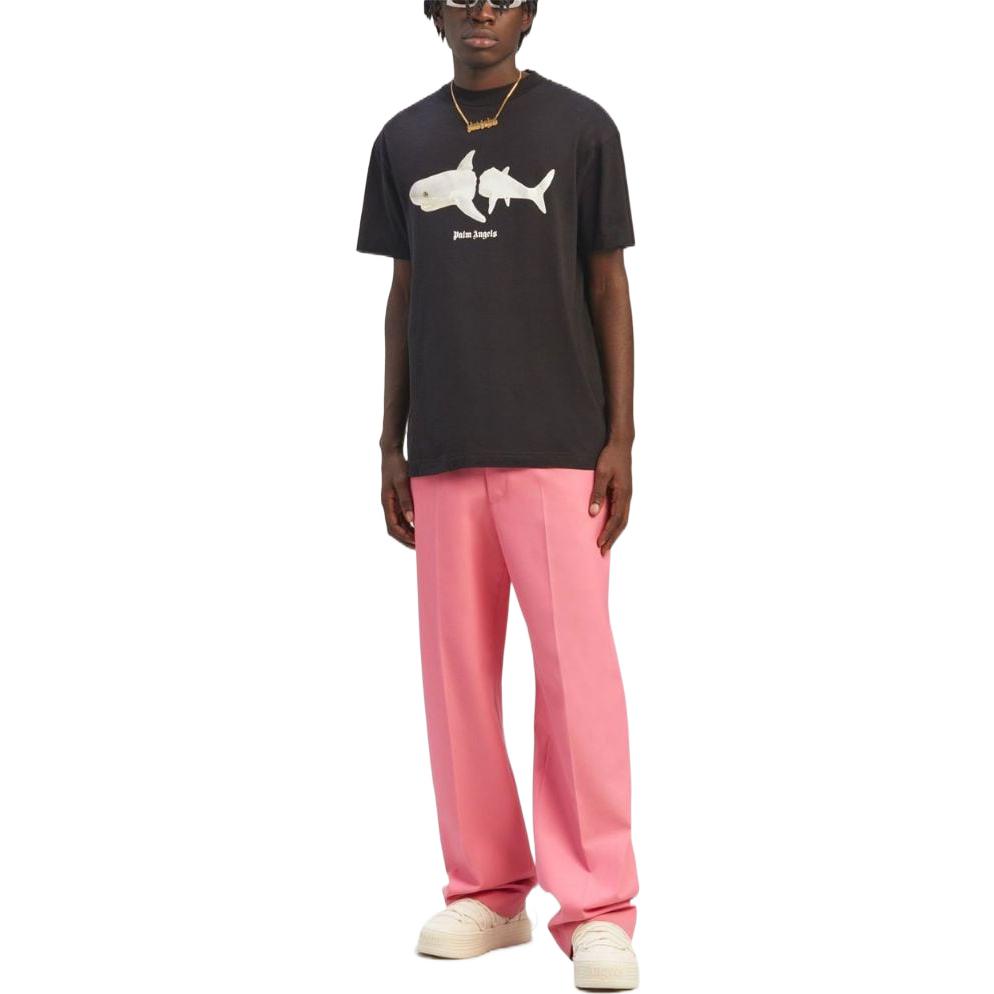 PALM ANGELS White Shark Classic Tee PMAA001S23JER0051001