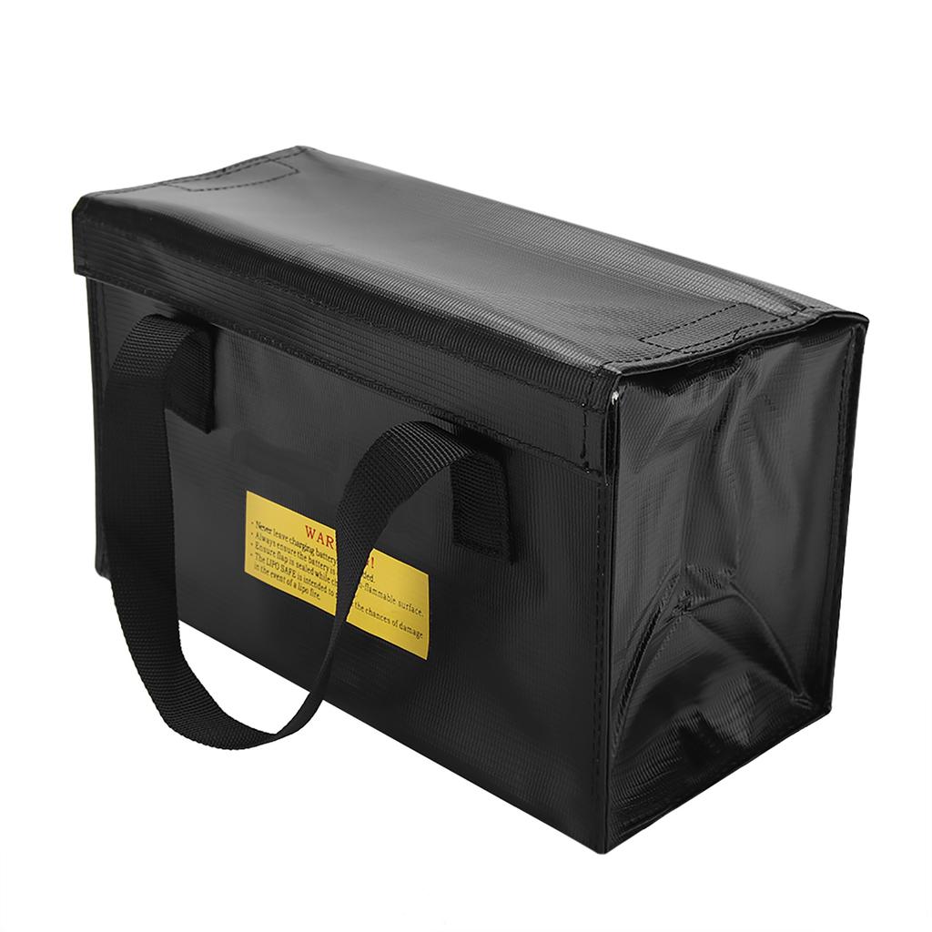 Explosionproof Lipo Battery Safe Bag Large Space Charging Batteries Storage Bags(Black)