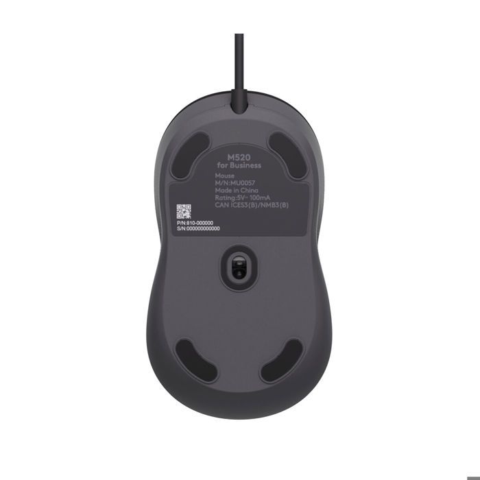 Mouse - LOGITECH - M520 - Wired - USB - Graphite