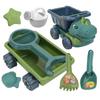 Dinosaurier Strandspielzeug Sandkasten Set Outdoor Strand Sand Schaufelspielzeug Dinosaurier Kipper mit Schaufel Rechen Gießkanne und Sandförmchen