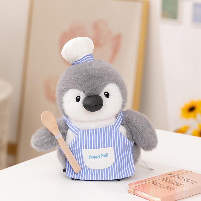 Stuffed Cute Penguin Animal Ornament With Chef Painter And Fisherman Styles