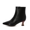 Fashion Sexy Strange Thin Heel Splicing Chelsea Ankle Boots Women Autumn Winter Shoes Woman Pointed Toe High-Heeled Fashion Short Bootie