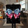 1Pc Gorgeous Bow Print Flannel Blanket, High Quality Comfortable for All Seasons, Home Decor, Warmth and Comfort, Perfect for Christmas Gifts W112