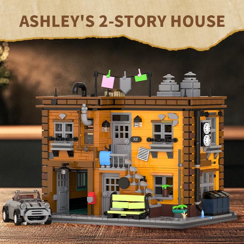 Non-Toxic 2284Pcs English Cottage Building Blocks Retro House With Car Moc Model Bricks Desktop Decoration Diy Toys For Kids Holiday Gifts