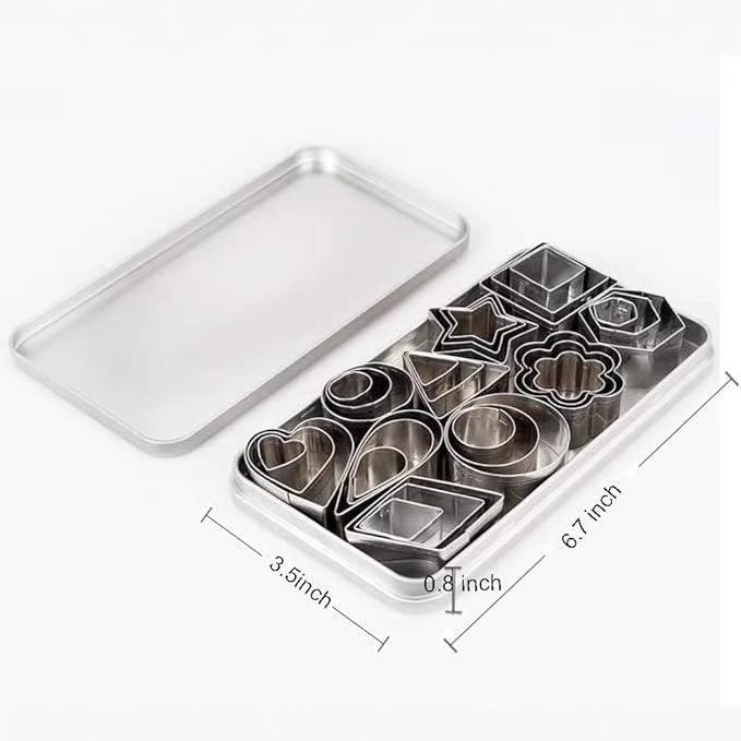 30-Piece Stainless Steel Cookie Cutter Set - Heart, Star, Flower Molds for DIY Baking