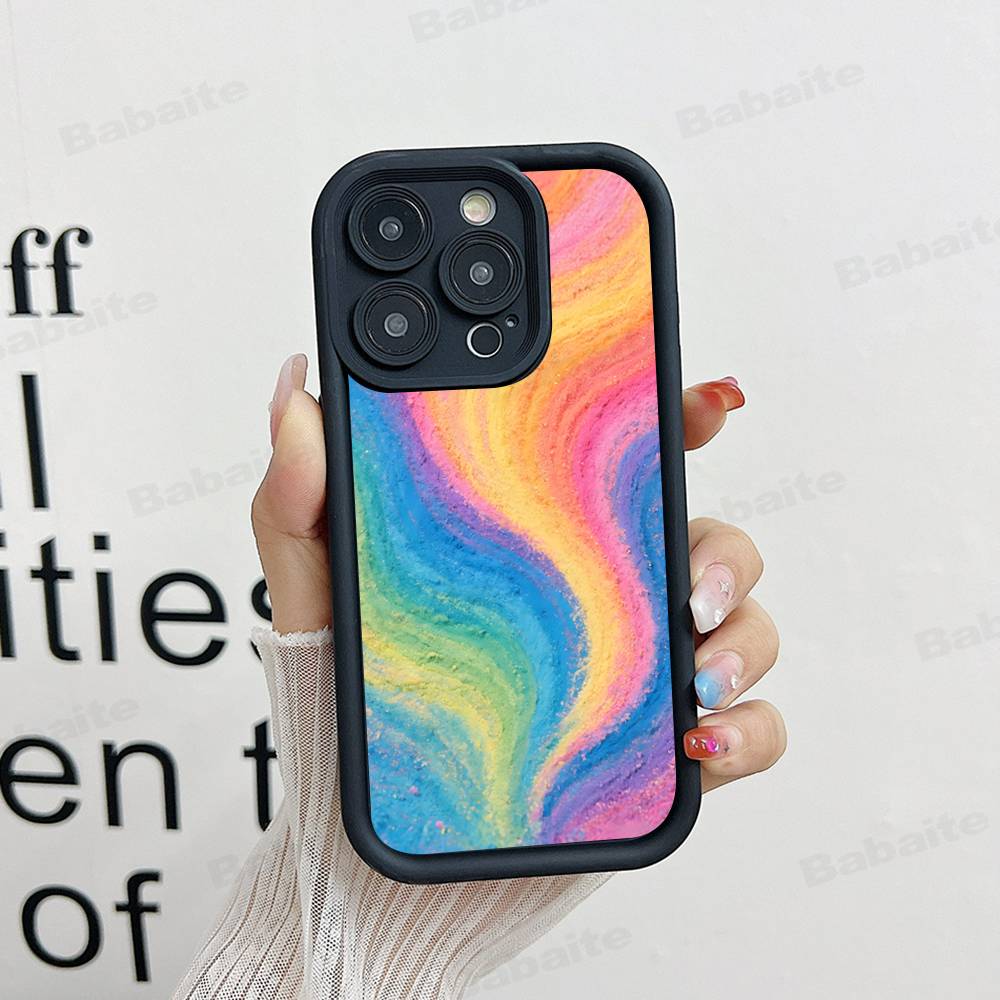 Rainbow Line Phone Case For IPhone 17 16 15 14 Plus 13 12 11 Pro Max Silicone Cover