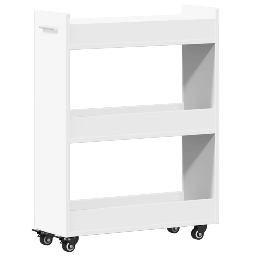 Cabinet with Casters White 60 x 22 x 79 cm Engineered Wood