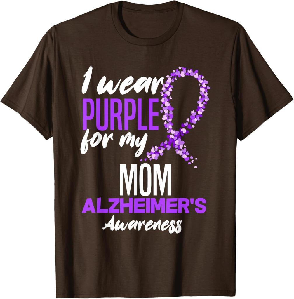 I Wear Purple My Mom Dementia Alzheimer's Aware Unisex T-Shirt