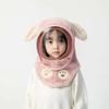 Fleece Children's Integrated Hat Anti Fogging PVC Baby Neck Cap Baby Detachable Cap Set  Autumn