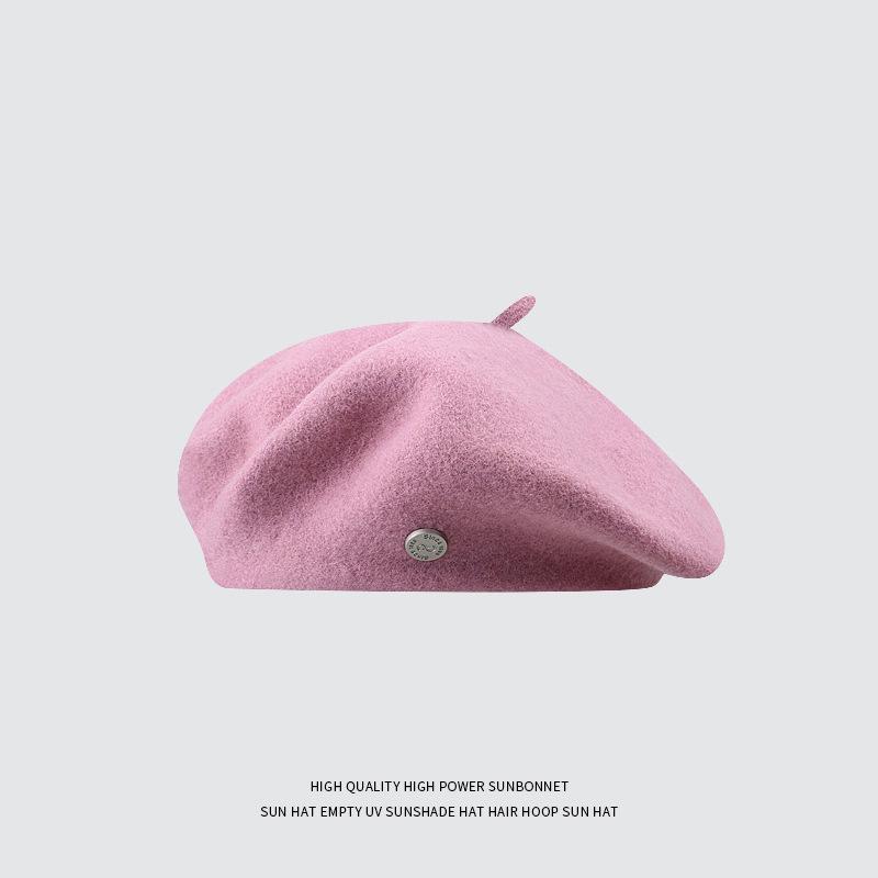 

Шикарный шерстяной берет в стиле «Шик и аромат» для женщин - Универсальная осенне-зимняя шляпа художника с ретро-шиком. M (56-58cm)