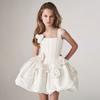 Kids Color Floral Embellished Performance Dress for Stage Party Formal Occasions