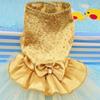 Dog Pet Wedding Dress Puppy Princess Rhinestones Bowknot Lace Skirt Clothes