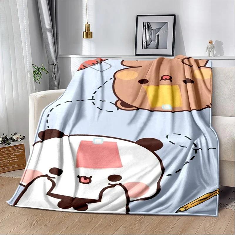 Cartoon Print Bear and Pa Blanket Cute Bubu  Dudu Series  Kids Warm Flannel Soft Comfortable Home Bed
