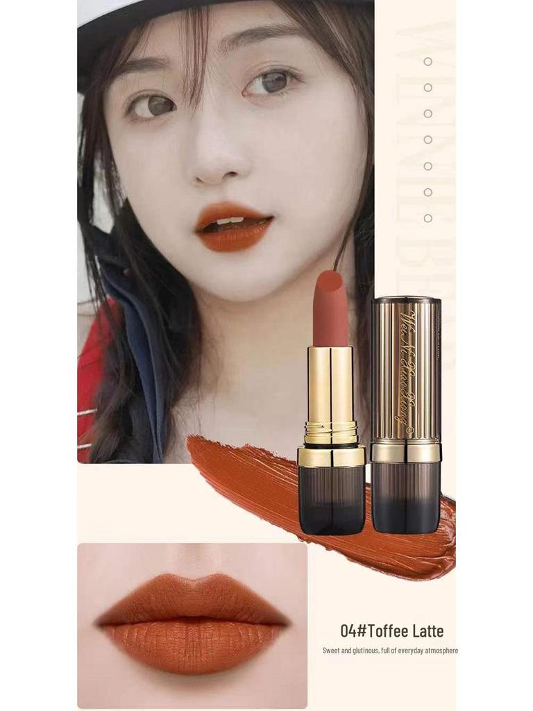 Winnie the Pooh Satin Matte Lipstick - Long-Lasting, Non-Stick Color Lock, Velvet Finish, Enhances Complexion
