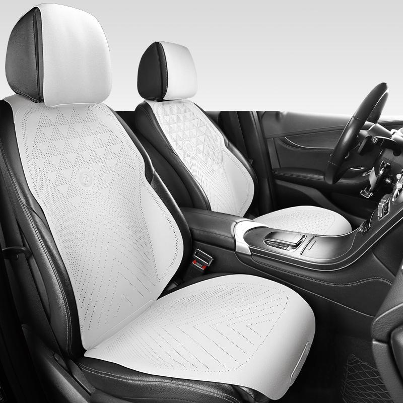 Universal Suede Car Seat Cushion Set - All-Season, Three-Piece, Summer-Ready, Thin Cushion with Lumbar Support.