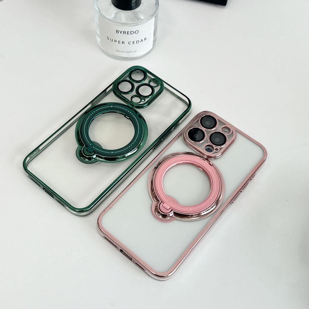 Magnetic Bracket for Apple 15 Mobile Phone Case Lens Film iPhone 13/14 ProMax Soft Shell Tide, Transparent Design