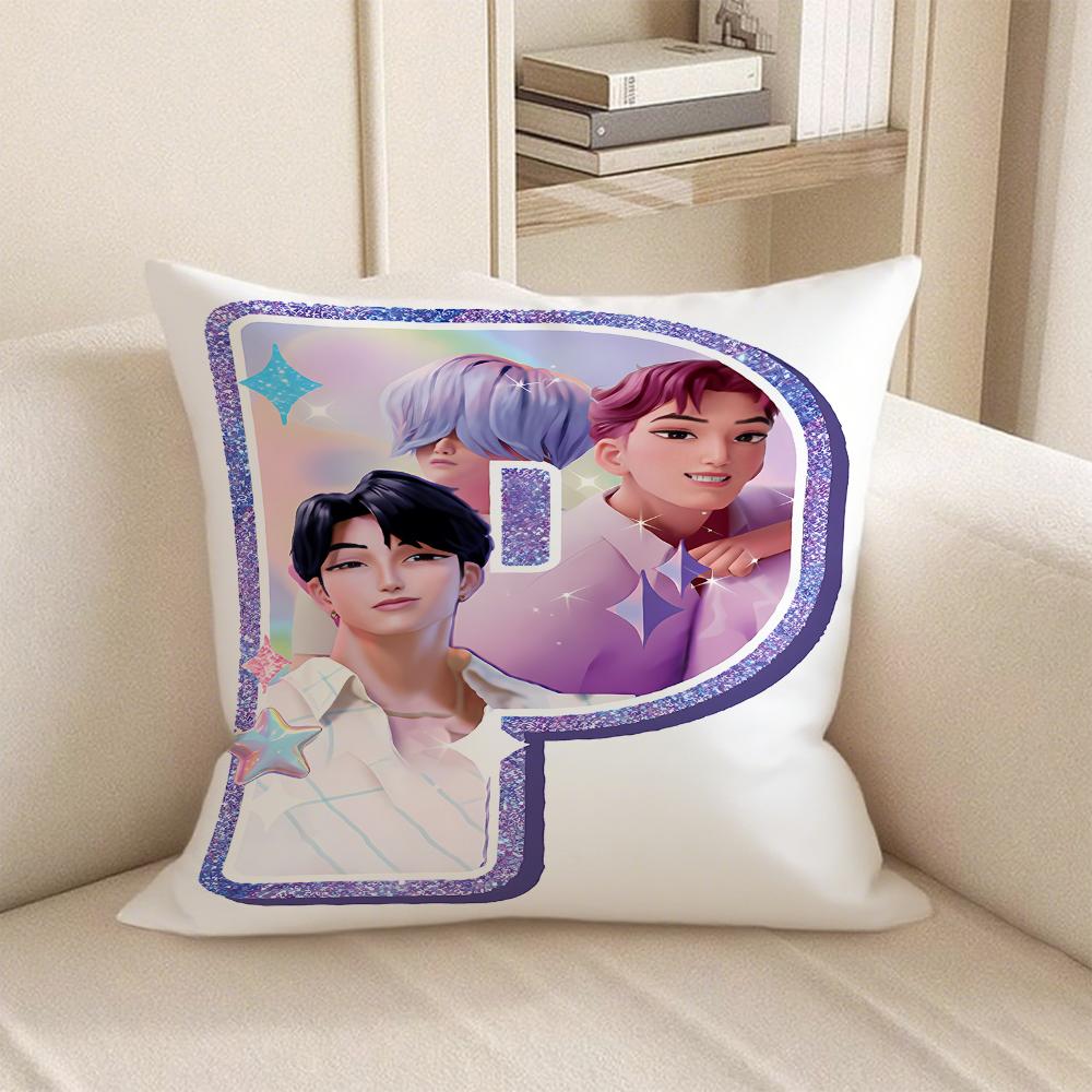 KPop Demon Hunters anime Style 26 letters popular Character Pillowcase fashion Home Decoration Items
