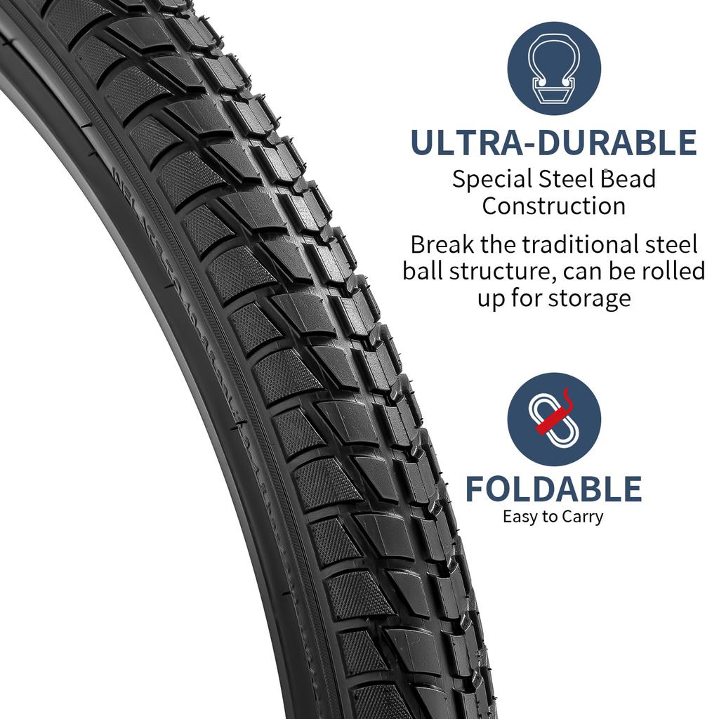 YunSCM 26x1.95 53-559 Bicycle Tires, 26-inch 1.95 Tubes, for Mountain Bikes and Cross Bikes, Y-260-B