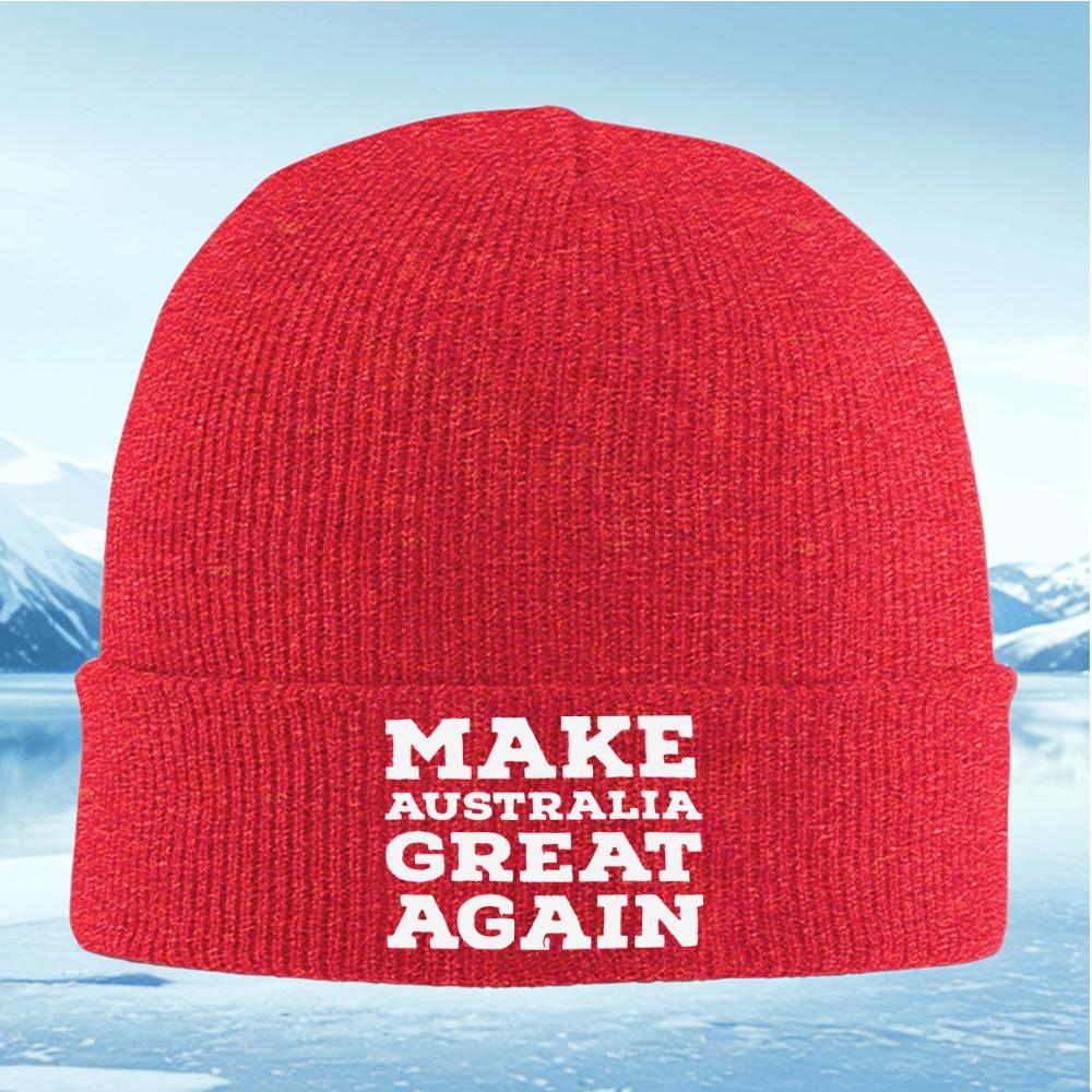 Make Australia Great Again,bold Text. Men Women Unisex Knitted Hat Beanie Pullover Cap Winter Thermal Warm Christmas Outdoor Cyc