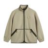 Li Ning Casual Minimalist Solid Color Stand Collar Zipper Fleece Jacket Men Jackets Khaki AWDU703-5