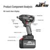 Heavy Duty Brushless Electric Torque Wrench with Lithium Battery for Auto Repair and Scaffolding