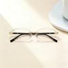 Sunglasses Personality Versatile Trend Retro Women's Oval Metal Frameless Trimmed Sunglasses