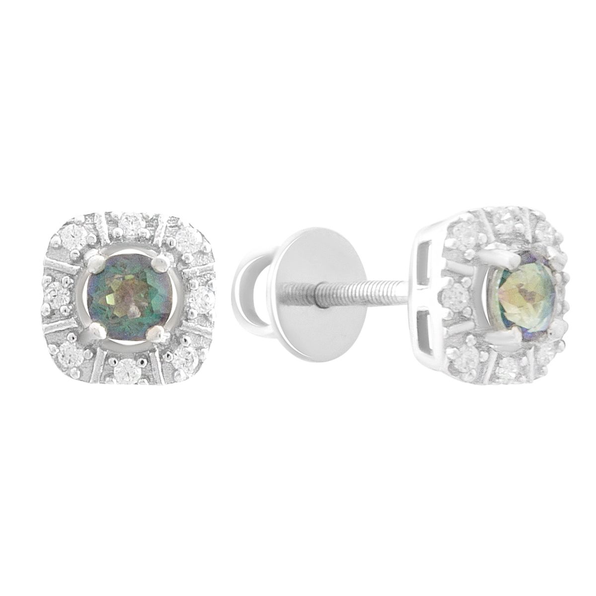 

Срібні сережки з містик топазом 0.732ct (2190417) різнокольорові кольору