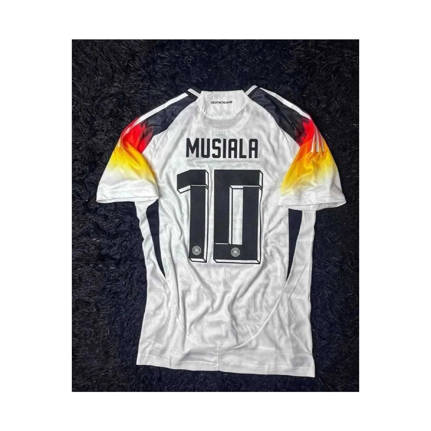 

Футбольная майка Musiala Germany Euro24, новый сезон, дышащая полиэфирная майка, трикотаж Astroturf S чистый