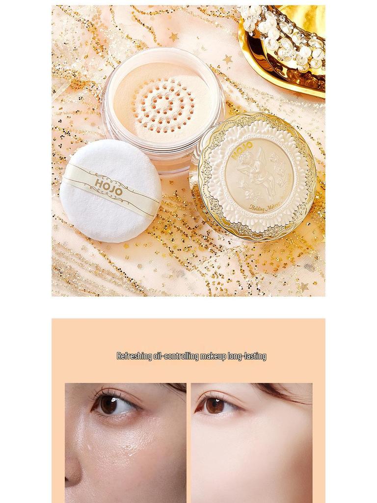 HOJO Angelic Glow Fixierpuder: Natürlich Matt, Wasserdicht, Schweißfest, Lang anhaltendes loses Puder