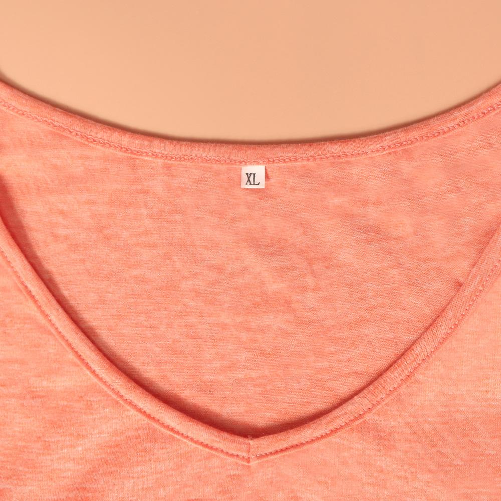 GMXIA Dámská móda Neformální jednobarevná trička a topy s krátkým rukávem a výstřihem do V