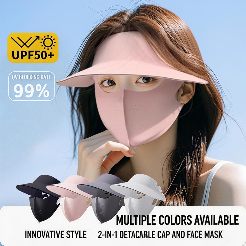 Summer Three-In-One Sunscreen Mask Detachable Full-Face Cycling Cap For Women
