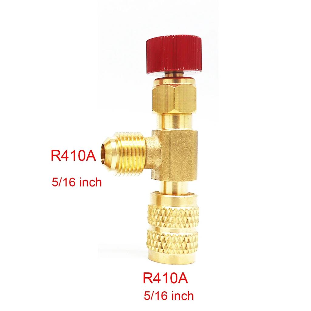 Copper R22 R410 Refrigerant Filling Valve, Freon Liquid Safety Valve for Air Conditioning, with Safety Protection Function