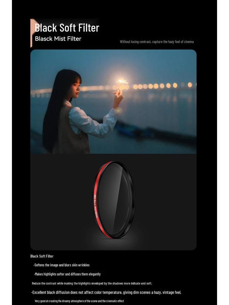 58mm iPhone Photography Filter Set: HD CPL, Starburst, Black Soft, Gold, Blue, ND