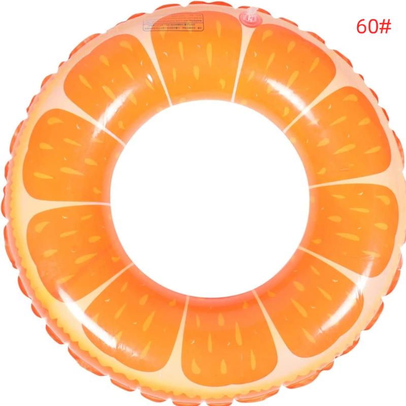 1Pcs Pool Float Fruit Inflatable Swim Ring Orange Tube Durable Pvc Float For Beach Lake Party Summer