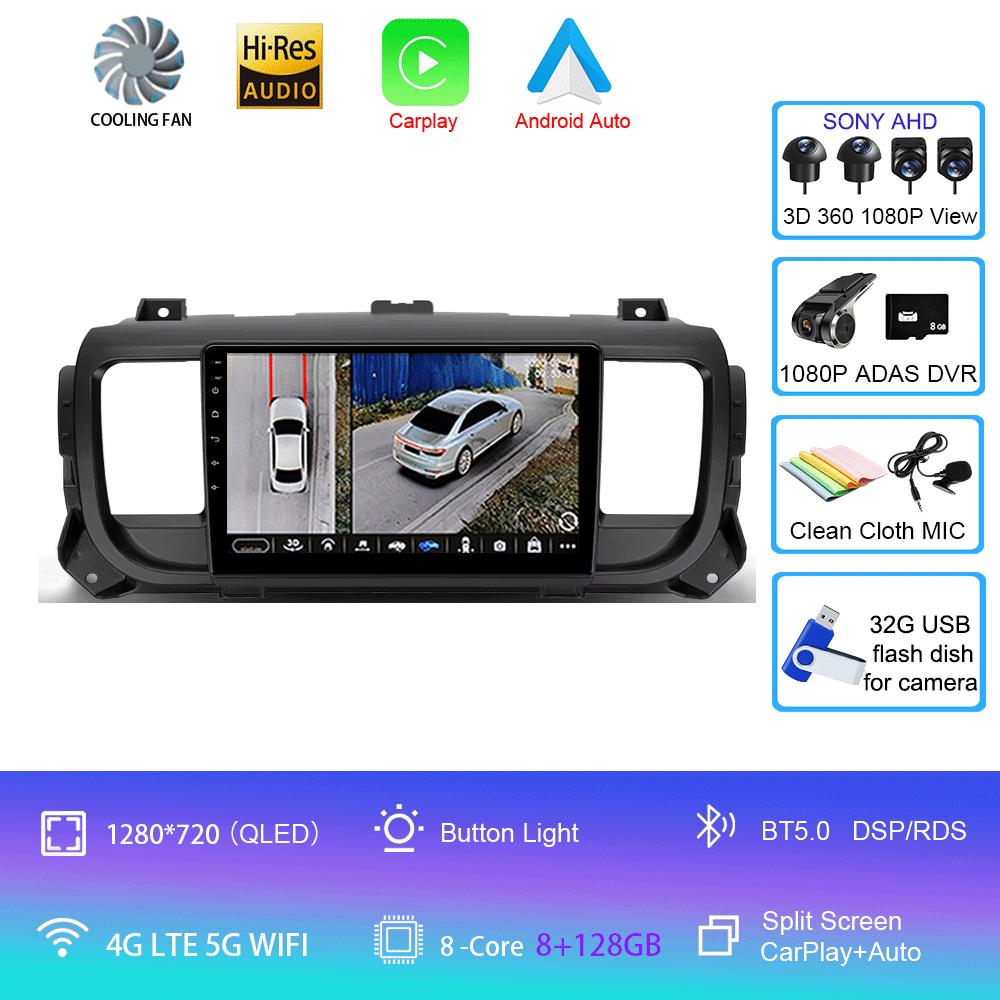 Android 14 Carplay For Citroen Jumpy III 3 SpaceTourer 1 For Peugeot Expert 3 2016 2017 2018 - 2021 Multimedia Player Car Radio