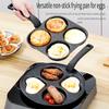 4 Grids Fried Egg Pan Non-Stick 4in1 Cast Iron Egg Cooker Anti-scald Single Handle Frying Pan Breakfast Egg Burger Omelette Pot