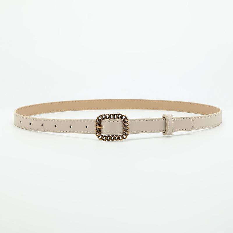 Cintura Sottile Decorativa Quadrata Dorata Retro per Vita con Abito Cintura Donna