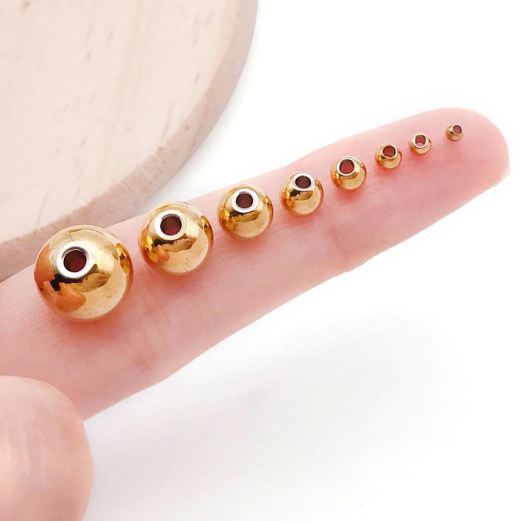 18K Gold Stainless Steel Spacer Beads & Precision Steel Ball for Necklace/Bracelet DIY Jewelry Accessories.