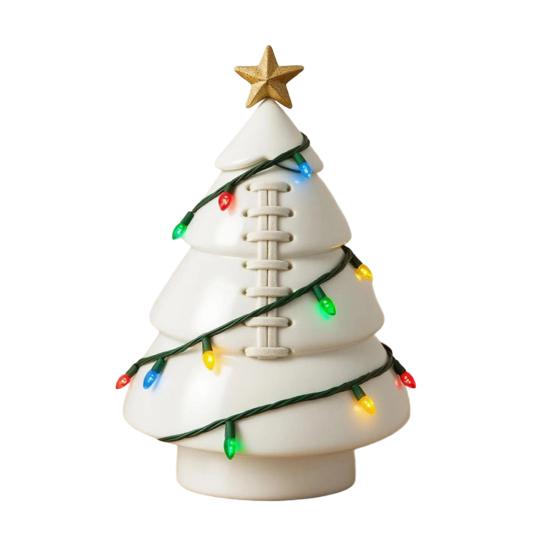 Ball Christmas Tree Ornament Fun Football Xmas Tree Decoration Basketball Tree with Golden Star Topper for Festive Holiday Decor