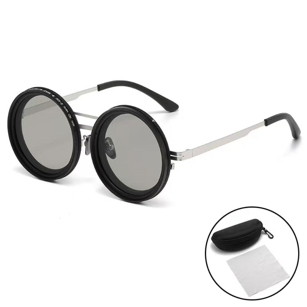 ND9 Adjustable Dimming Glasses Round Fishing Sunglasses Fashion Outdoor Eyewear  Outdoor Activities