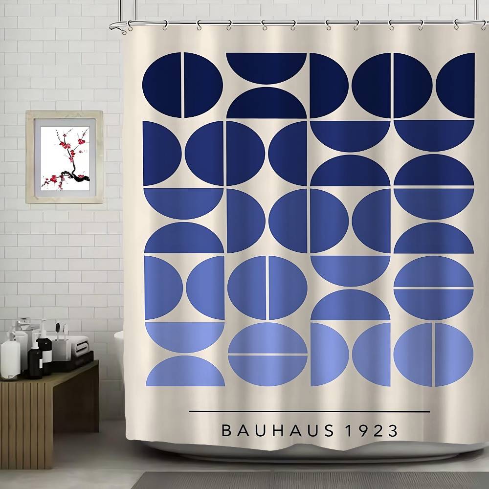 Modern Art B-BAUHAUS Shower Curtain, Bathroom Decorative Shower Curtain, Waterproof Shower Curtain With Hooks