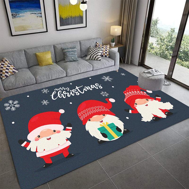 C-Christmas Dwarf Print Carpet Door Mat Living Room Bedroom Non-slip Carpet Home Decoration Floor Mat New Year Gift