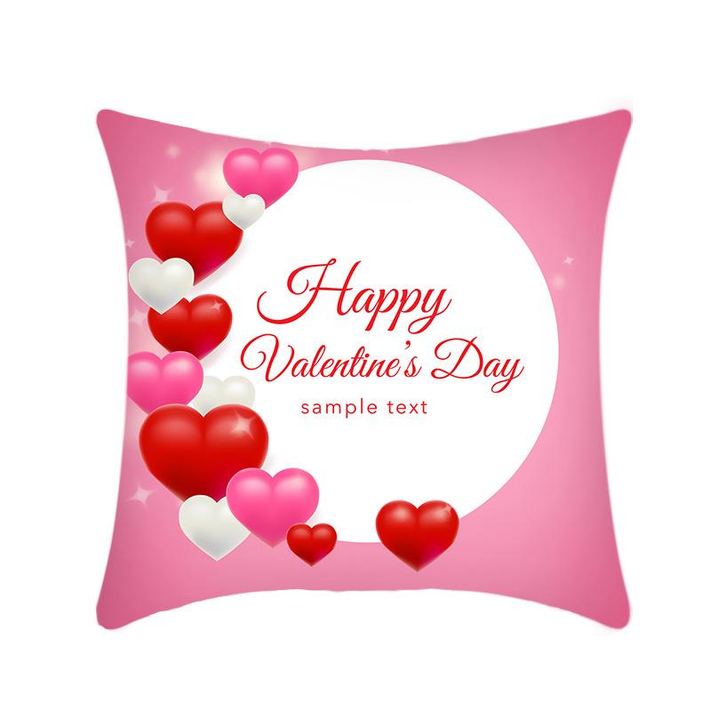 

New Valentine s Day Pillow Cover, Short Plush Printed Sofa Cushion Cover, Home Car Cushion Cover Single side 45x45cm