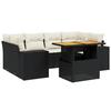 VidaXL Garden Lounge Set with Cushions 7 Pcs, Patio Sofas, Patio Furniture Set, Outdoor Furniture, Black 3272533
