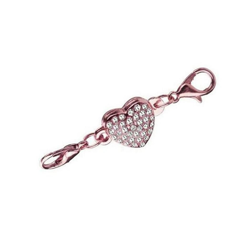 Heart Necklace Chain Connector Magnetic Connector Clasp Jewelry Making Clasp Rhinestone
