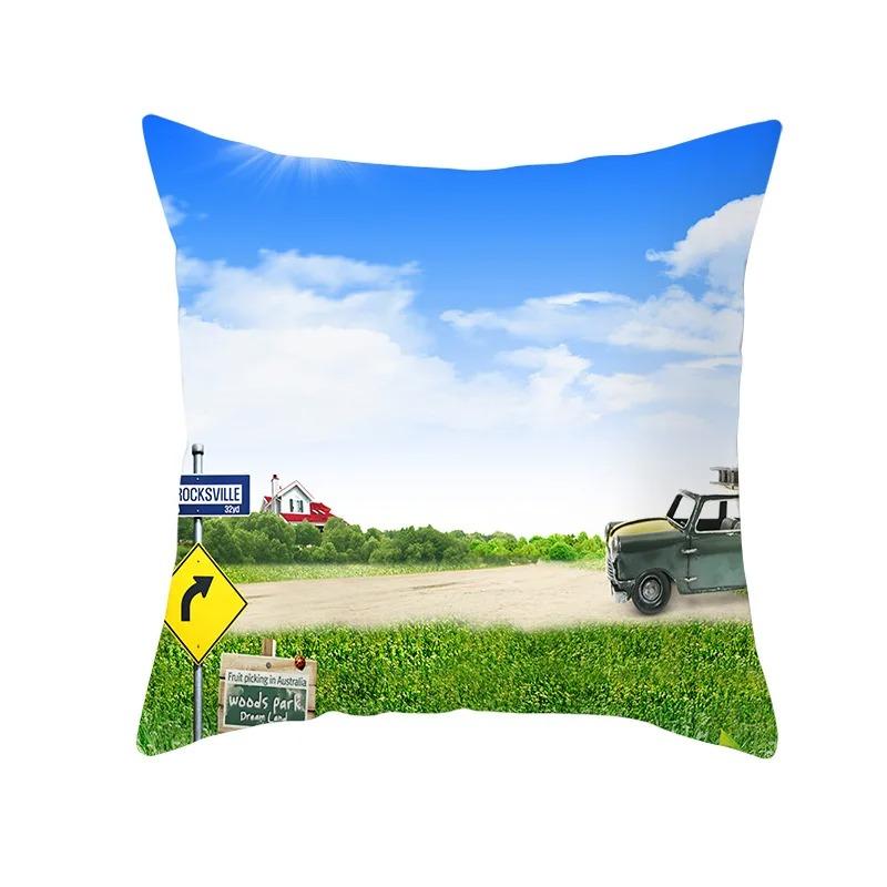 Bicycle Pattern Decorative Pillowcase Living Room Office Decoration Home Pillowcase