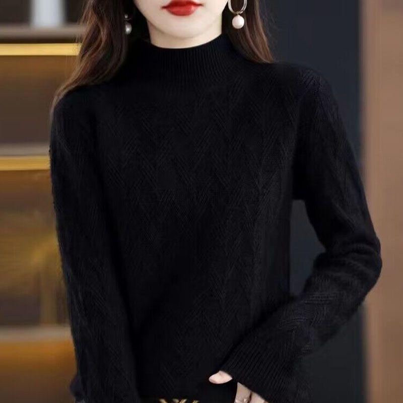 

WTEMPO Женский свитер с длинным рукавом, мягкий, удобный, модный трикотажный свободный свитер 2XL